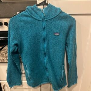 Patagonia Blue Fleece Zip Up with hood